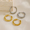 Wholesale Women's Stainless Steel Geometric Round Electroplated Earrings