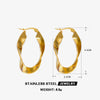 Wholesale Women's Stainless Steel Geometric Round Exaggerated Hip Hop Irregular Earrings With Electroplating