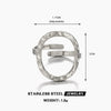 Wholesale Women's Stainless Steel Geometric Round Hollow Opening Hammered Finger Ring With Electroplating And Retro Temperament