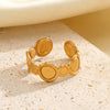 Wholesale Women's Stainless Steel Geometric Round Ring With Vacuum Electroplated Simple Style