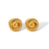 Wholesale Women's Stainless Steel Geometric Round Thread Electroplated Earrings Light Luxury Allmatch Highend Ear Studs
