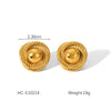 Wholesale Women's Stainless Steel Geometric Round Thread Electroplated Earrings Light Luxury Allmatch Highend Ear Studs