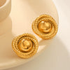 Wholesale Women's Stainless Steel Geometric Round Thread Electroplated Earrings Light Luxury Allmatch Highend Ear Studs