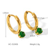 Wholesale Women's Stainless Steel Geometric Round Zircon Earrings With Electroplating