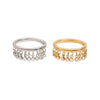 Wholesale Women's Stainless Steel Geometric Round Zircon Tassel Ring With 18K Gold Electroplating Nonfading Modern Normcore Design