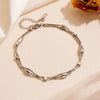 Wholesale Women's Stainless Steel Geometric Simple Doublelayer Colorpreserving Nonfading Ball Bead Anklet