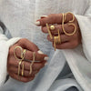 Wholesale Women's Stainless Steel Geometric Simple Opening Ring Jewelry With Electroplating