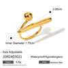 Wholesale Women's Stainless Steel Geometric Simple Opening Ring Jewelry With Electroplating