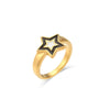 Wholesale Women's Stainless Steel Geometric Simple Style Ring With Bohemian Star And Colorful Oil Dripping Design