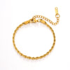 Wholesale Women's Stainless Steel Geometric Simple Twist Bracelet With Electroplating