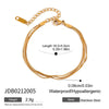 Wholesale Women's Stainless Steel Geometric Snake Bone Chain 3Layer Stacked Electroplated Bracelet Hand Jewelry
