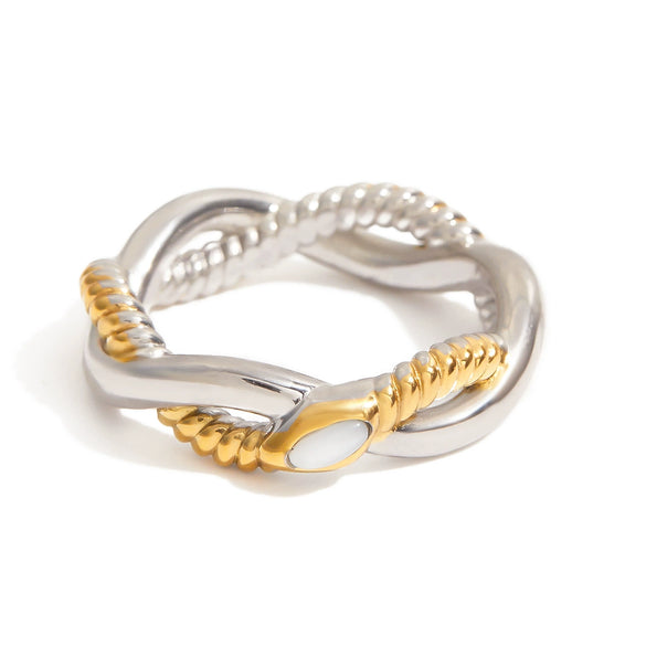Wholesale Women's Stainless Steel Geometric Snake Ring With Electroplating In Modern Classic Style