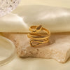 Wholesale Women's Stainless Steel Geometric Snake Ring With French Retro Style And Electroplating Treatment