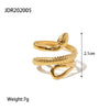 Wholesale Women's Stainless Steel Geometric Snake Ring With French Retro Style And Electroplating Treatment