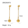 Wholesale Women's Stainless Steel Geometric Spherical Earrings With Electroplating Treatment
