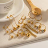 Wholesale Women's Stainless Steel Geometric Spherical Earrings With Electroplating Treatment