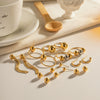 Wholesale Women's Stainless Steel Geometric Spherical Earrings With Electroplating Treatment