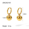 Wholesale Women's Stainless Steel Geometric Spherical Earrings With Electroplating Treatment