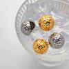 Wholesale Women's Stainless Steel Geometric Spherical Hammer Pattern Electroplated Earrings Jewelry