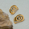 Wholesale Women's Stainless Steel Geometric Spiral Electroplated Earrings Modern Minimalist Design