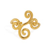 Wholesale Women's Stainless Steel Geometric Spiral Opening Joker Ring With 18K Gold Electroplating Trend Jewelry