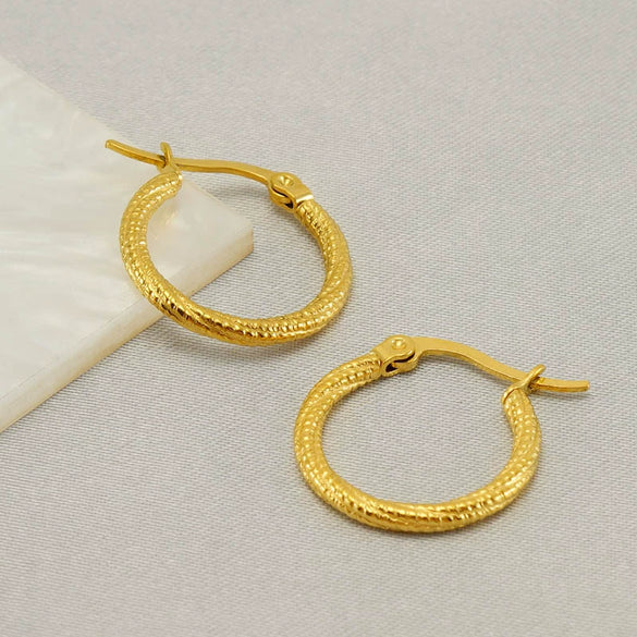 Wholesale Women's Stainless Steel Geometric Spiral Round Earrings With Electroplating Retro Style