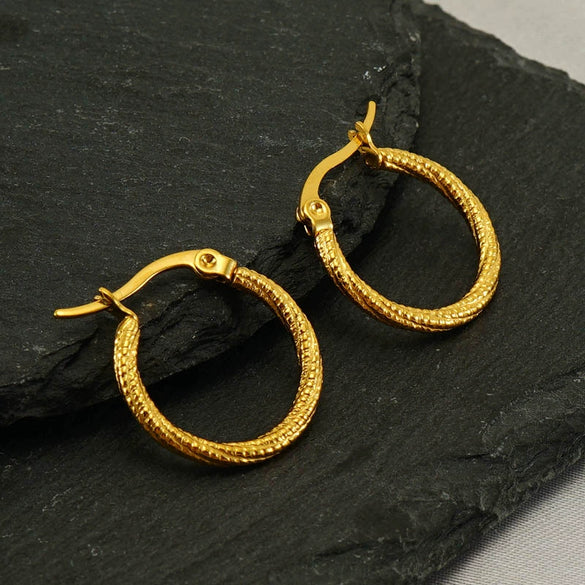 Wholesale Women's Stainless Steel Geometric Spiral Round Earrings With Electroplating Retro Style