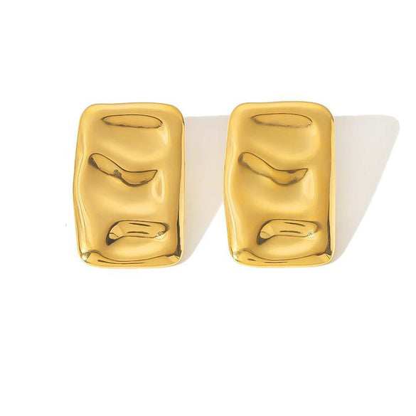 Wholesale Women's Stainless Steel Geometric Square Earrings With Electroplating Design