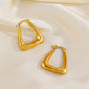 Wholesale Women's Stainless Steel Geometric Square Earrings With Electroplating Treatment Hip Hop Style