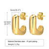Wholesale Women's Stainless Steel Geometric Square Earrings With Gold Color Electroplating