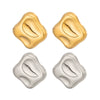 Wholesale Women's Stainless Steel Geometric Square Earrings With Vacuum Real Gold Plating In Pvd Furnace