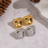 Wholesale Women's Stainless Steel Geometric Square Earrings With Vacuum Real Gold Plating In Pvd Furnace