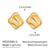 Wholesale Women's Stainless Steel Geometric Square Earrings With Vacuum Real Gold Plating In Pvd Furnace