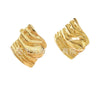 Wholesale Women's Stainless Steel Geometric Square Pleated Texture Stamping Earrings