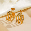 Wholesale Women's Stainless Steel Geometric Square Three Layer Gold Plated Electroplated Earrings