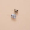 Wholesale Women's Stainless Steel Geometric Square Zircon Electroplated Ear Nail