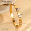 Wholesale Women's Stainless Steel Geometric Square Zircon Emerald Bracelet With Electroplating