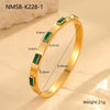 Wholesale Women's Stainless Steel Geometric Square Zircon Emerald Bracelet With Electroplating