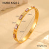 Wholesale Women's Stainless Steel Geometric Square Zircon Emerald Bracelet With Electroplating