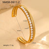 Wholesale Women's Stainless Steel Geometric Square Zircon Emerald Bracelet With Electroplating