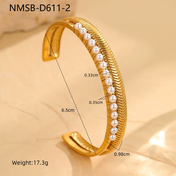 Wholesale Women's Stainless Steel Geometric Square Zircon Emerald Bracelet With Electroplating