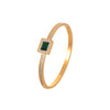 Wholesale Women's Stainless Steel Geometric Square Zircon Emerald Bracelet With Electroplating