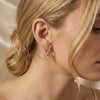 Wholesale Women's Stainless Steel Geometric Square Zircon Hoop Earrings With Vacuum Real Gold Plating In Pvd Furnace