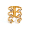 Wholesale Women's Stainless Steel Geometric Stacked Ring With Electroplating