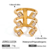 Wholesale Women's Stainless Steel Geometric Stacked Ring With Electroplating