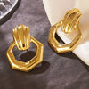 Wholesale Women's Stainless Steel Geometric Stamped Earrings Light Luxury Jewelry