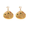 Wholesale Women's Stainless Steel Geometric Stamped Fanshaped Oil Drop Earrings