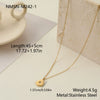 Wholesale Women's Stainless Steel Geometric Star And Moon Layered Necklaces With Electroplating Design