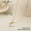 Wholesale Women's Stainless Steel Geometric Star And Moon Layered Necklaces With Electroplating Design