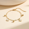 Wholesale Women's Stainless Steel Geometric Star And Small Bead Design Vacuum Electroplated Anklet